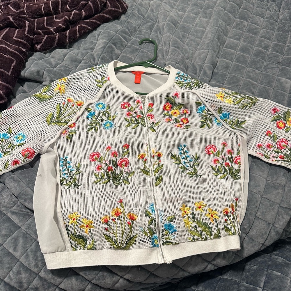 Chelsea and Violet white embroidered jacket